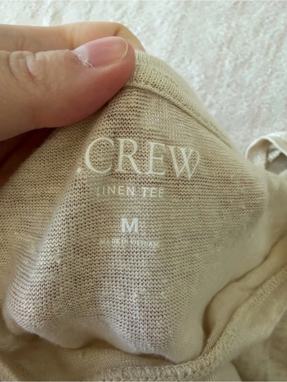 J. Crew 100% Linen Roll-Cuff Crewneck Tee